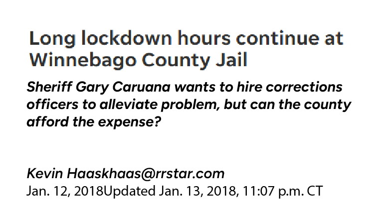 Long lockdown hours continue at Winnebago County Jail — RRStar news image