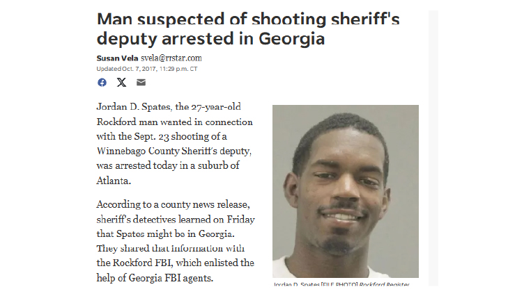 Man suspected of shooting sheriff's deputy arrested in Georgia — RRStar news image