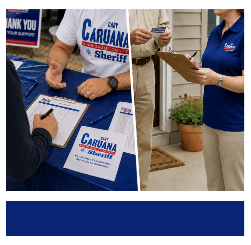 Gary Caruana for Winnebago County Sheriff volunteer graphic